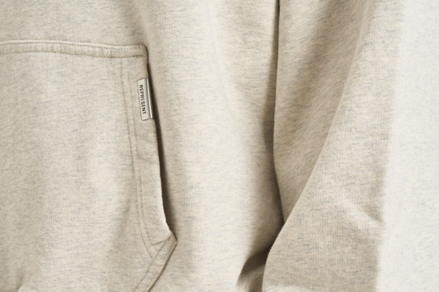 Felpa uomo con cappuccio grigio chiaro mélange OCM100041 CRIMEARL REPRESENT 
