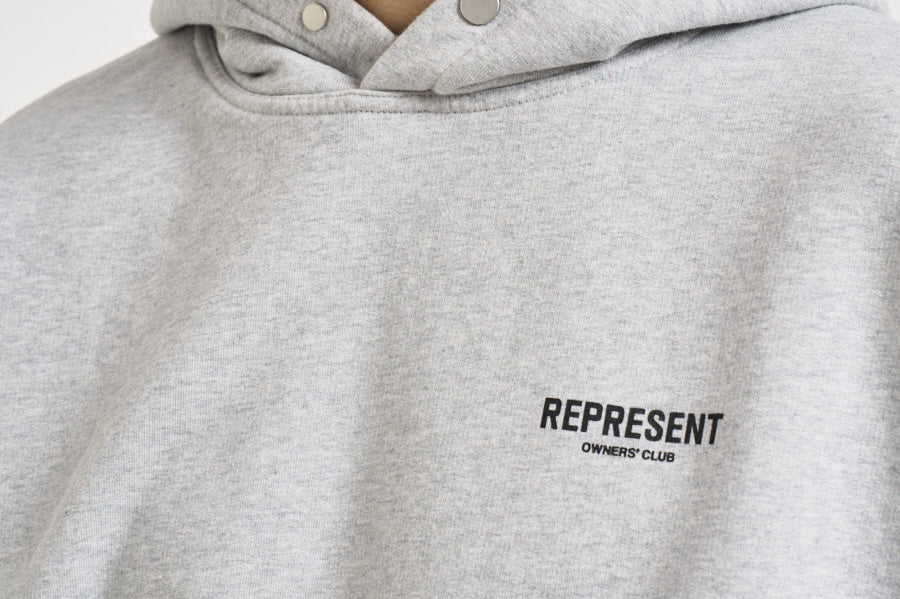Felpa uomo con cappuccio Owner's Club grigio chiaro OCM41113 ASHGREY REPRESENT 