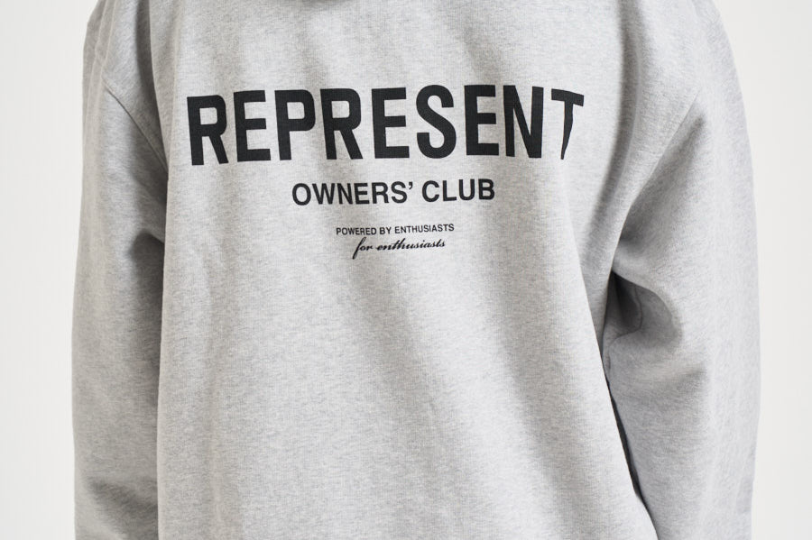 Felpa uomo con cappuccio Owner's Club grigio chiaro OCM41113 ASHGREY REPRESENT 