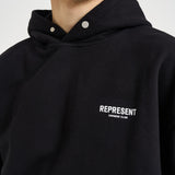 Felpa uomo con cappuccio Owner's Club nero OCM41113 BLACK REPRESENT 