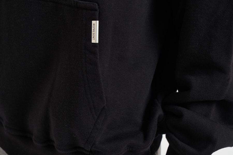 Felpa uomo con cappuccio Owner's Club nero OCM41113 BLACK REPRESENT 