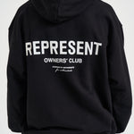 Felpa uomo con cappuccio Owner's Club nero OCM41113 BLACK REPRESENT 
