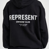 Felpa uomo con cappuccio Owner's Club nero OCM41113 BLACK REPRESENT 