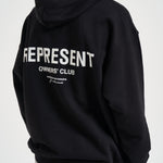 Felpa uomo con cappuccio Owner's Club nero OCM41113 BLACK REPRESENT 