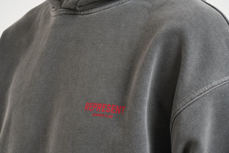 Felpa uomo con cappuccio Owner's Club grigia OCM41113 WASHEDBLACK REPRESENT 