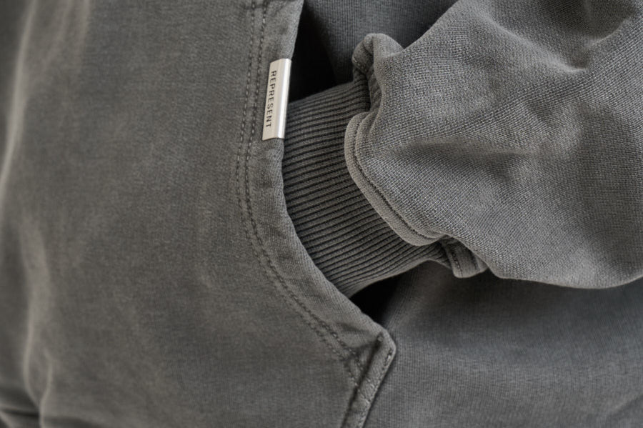Felpa uomo con cappuccio Owner's Club grigia OCM41113 WASHEDBLACK REPRESENT 
