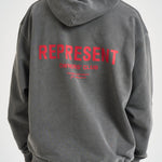 Felpa uomo con cappuccio Owner's Club grigia OCM41113 WASHEDBLACK REPRESENT 