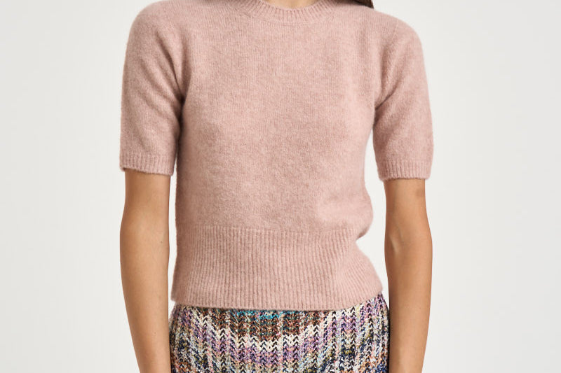 Maglia donna girocollo rosa 01021 ROSA30 ROBERTO COLLINA 