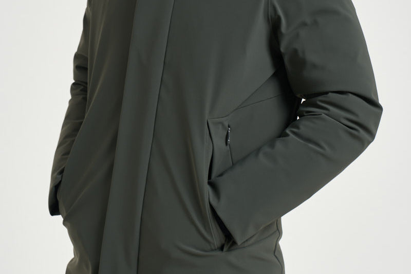 Parka uomo lungo verde militare 26002 20 RRD 