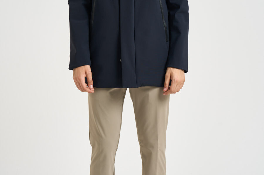 Giubbotto uomo con cappuccio blu notte 26045 60 RRD 