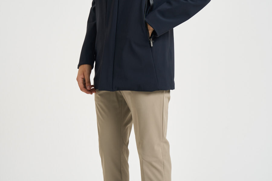 Giubbotto uomo con cappuccio blu notte 26045 60 RRD 