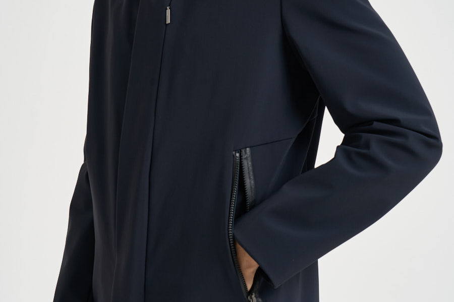 Giubbotto uomo con cappuccio blu notte 26045 60 RRD 