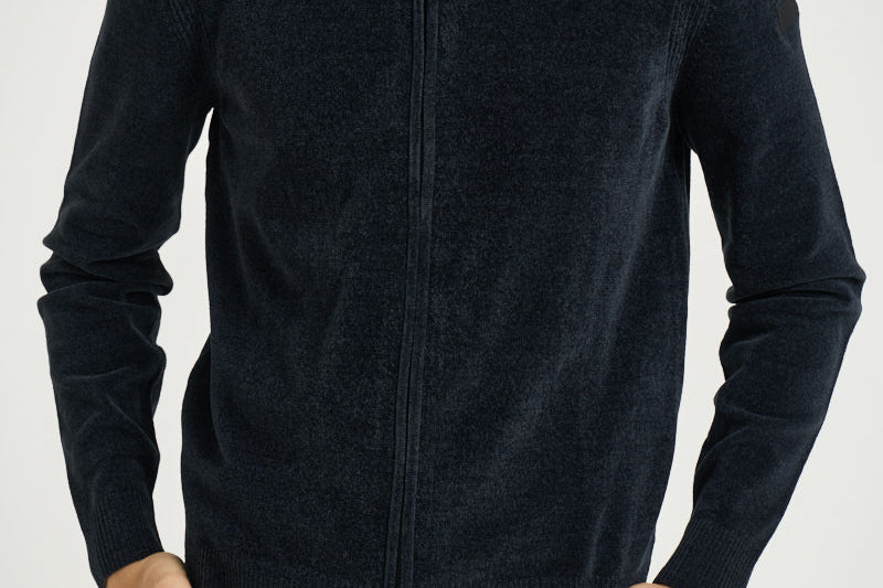 Cardigan uomo con zip blu 26134 60 RRD 