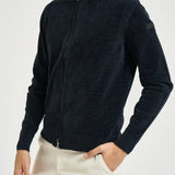 Cardigan uomo con zip blu 26134 60 RRD 
