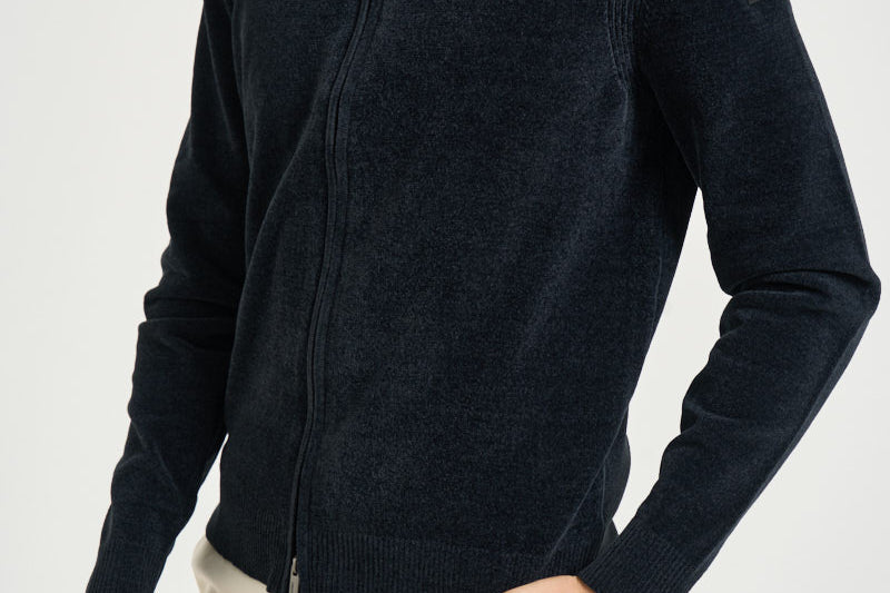 Cardigan uomo con zip blu 26134 60 RRD 