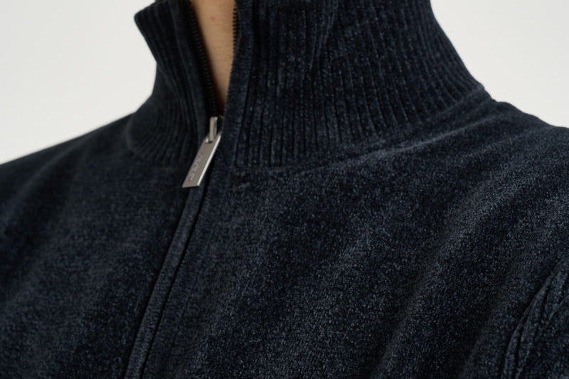 Cardigan uomo con zip blu 26134 60 RRD 