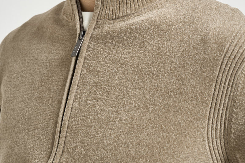 Cardigan uomo con zip beige 26134 87 RRD 