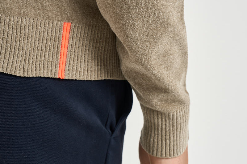Cardigan uomo con zip beige 26134 87 RRD 