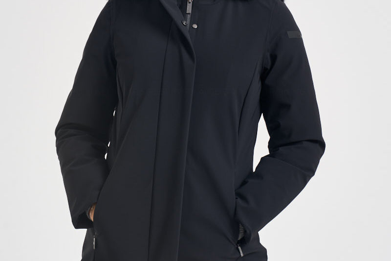 Parka donna lungo nero W26502F 10 RRD 