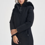 Parka donna lungo nero W26502F 10 RRD 