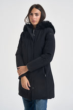 Parka donna lungo nero W26502F 10 RRD 