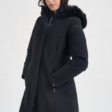 Parka donna lungo nero W26502F 10 RRD 