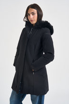 Parka donna lungo nero W26502F 10 RRD 