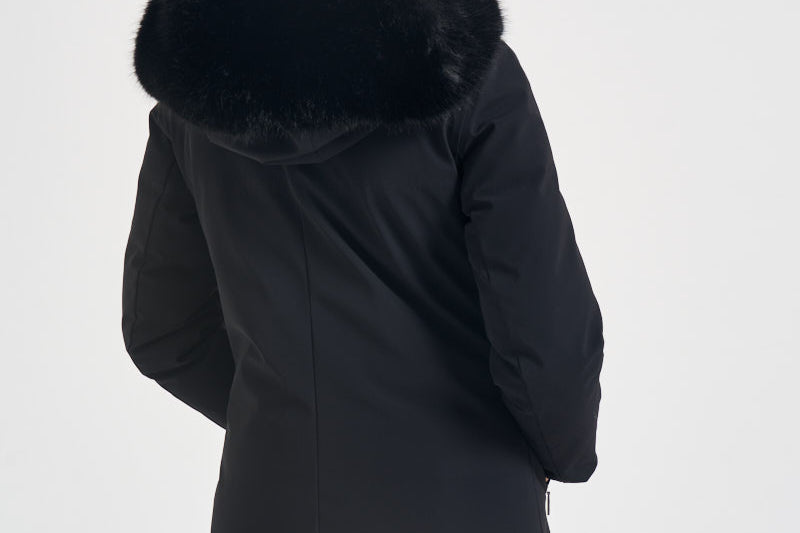 Parka donna lungo nero W26502F 10 RRD 