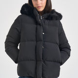 Piumino donna con cappuccio nero W26583F 10 RRD 