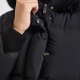 Piumino donna con cappuccio nero W26583F 10 RRD 
