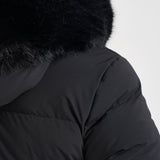 Piumino donna con cappuccio nero W26583F 10 RRD 