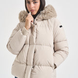 Piumino donna con cappuccio bianco W26583F 85 RRD 