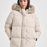 Piumino donna con cappuccio bianco W26583F 85 RRD 