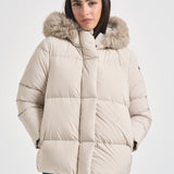 Piumino donna con cappuccio bianco W26583F 85 RRD 