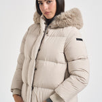 Piumino donna con cappuccio bianco W26583F 85 RRD 