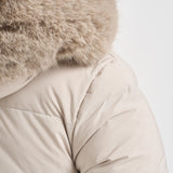 Piumino donna con cappuccio bianco W26583F 85 RRD 