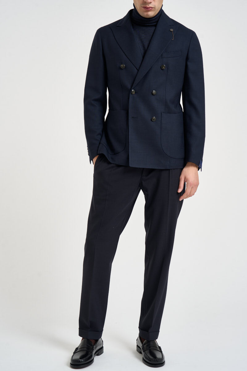 Blazer uomo doppiopetto blu navy E5185 G7551MF79B SANTANIELLO 