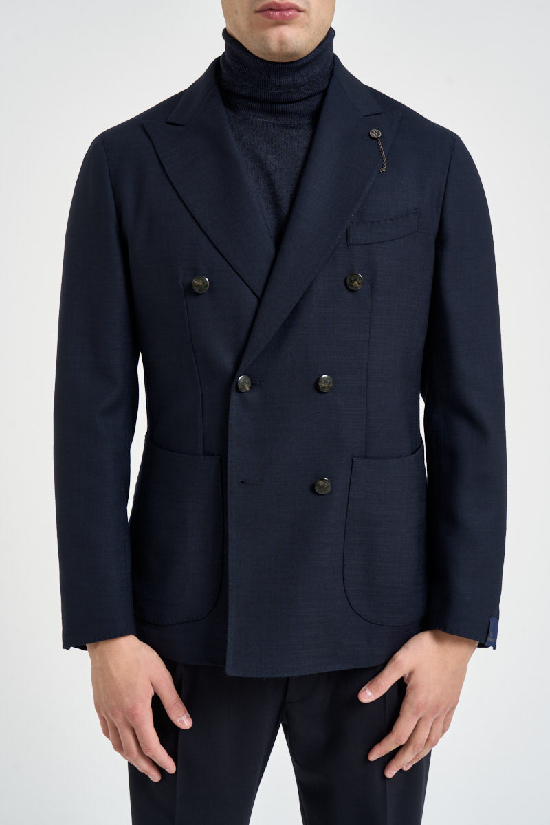 Blazer uomo doppiopetto blu navy E5185 G7551MF79B SANTANIELLO 