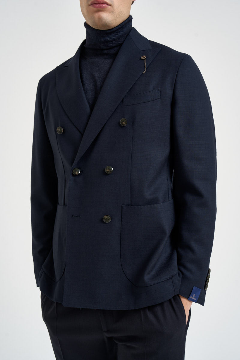 Blazer uomo doppiopetto blu navy E5185 G7551MF79B SANTANIELLO 