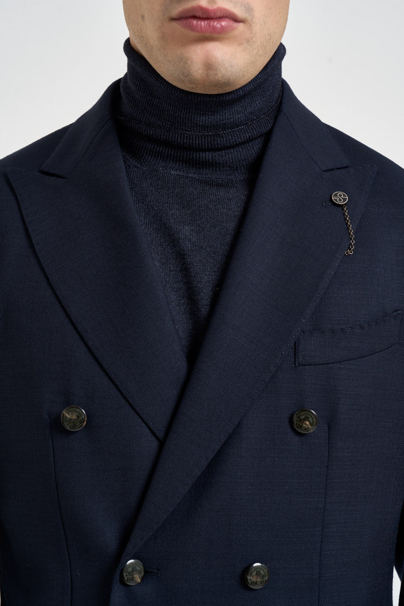 Blazer uomo doppiopetto blu navy E5185 G7551MF79B SANTANIELLO 