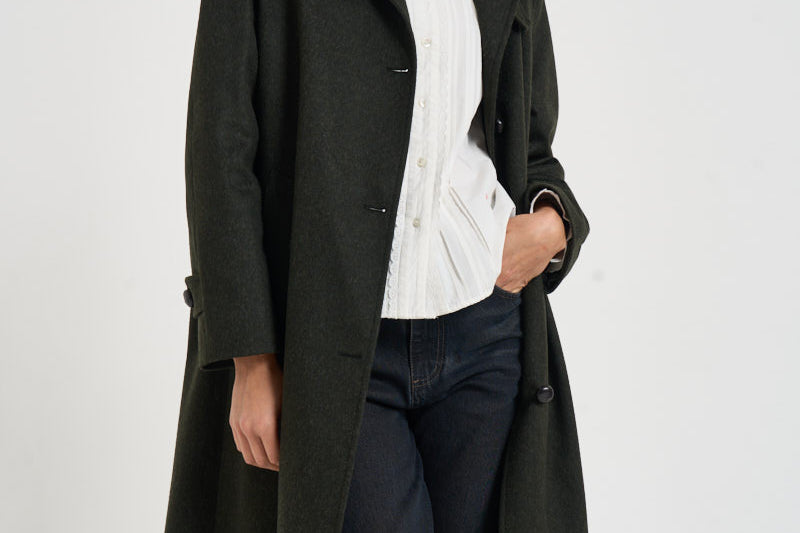 Cappotto donna lungo in Loden verde ALESSIA SAG0631VERDONE SAULINA 
