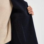 Giacca donna doppiopetto gessata blu navy ASSUNTA SAG0221BLU SAULINA 