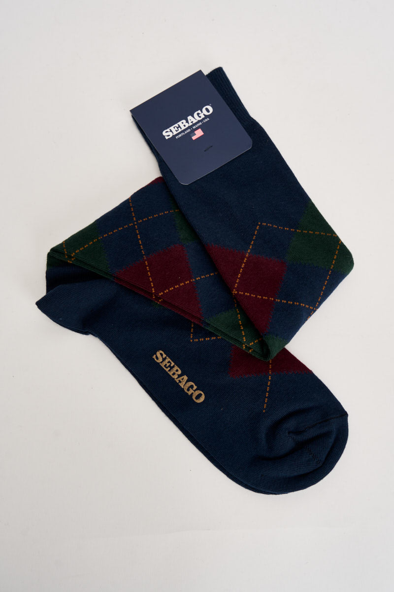 Calzini uomo con fantasia a rombi blu navy 73128IW A0D SEBAGO 