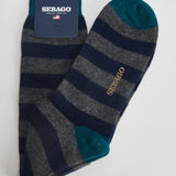 Calzini uomo a righe blu e grigi 73128NW A0I SEBAGO 