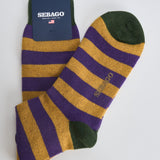 Calzini uomo a righe viola e senape 73128NW A0J SEBAGO 
