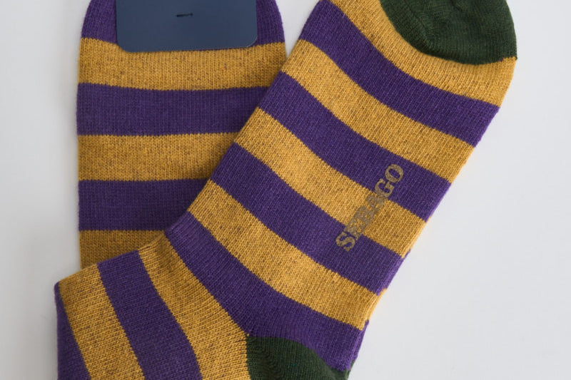 Calzini uomo a righe viola e senape 73128NW A0J SEBAGO 