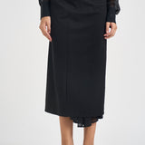 Gonna donna midi con zip laterale nera S6WL14 Y69 SEMICOUTURE 