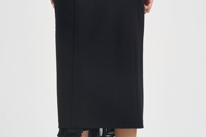 Gonna donna midi con zip laterale nera S6WL14 Y69 SEMICOUTURE 