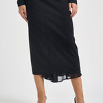 Gonna donna midi con zip laterale nera S6WL14 Y69 SEMICOUTURE 