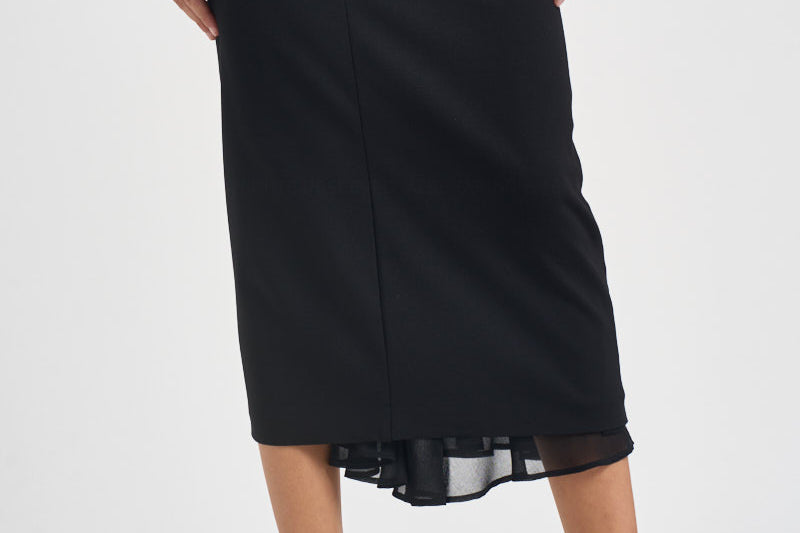 Gonna donna midi con zip laterale nera S6WL14 Y69 SEMICOUTURE 